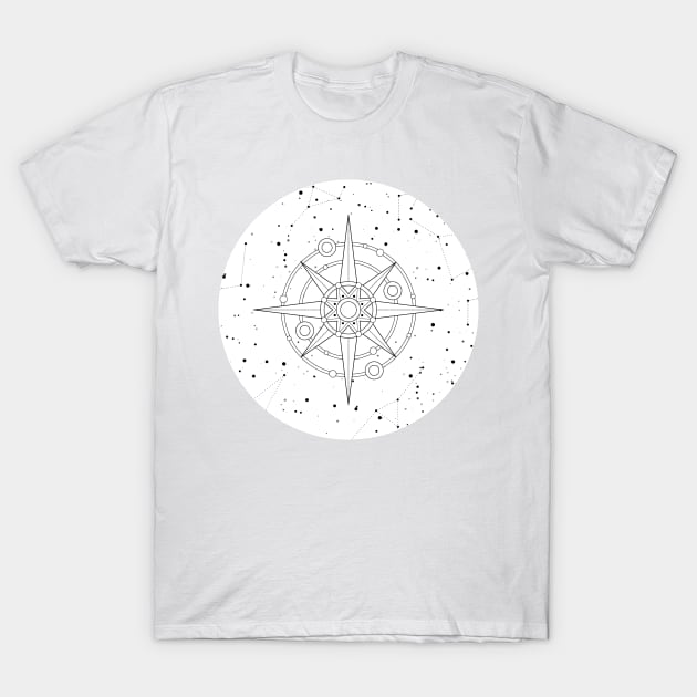 Endless Texture of Cosmic Universe with Ice Crystal Mechanical Stars T-Shirt by lissantee